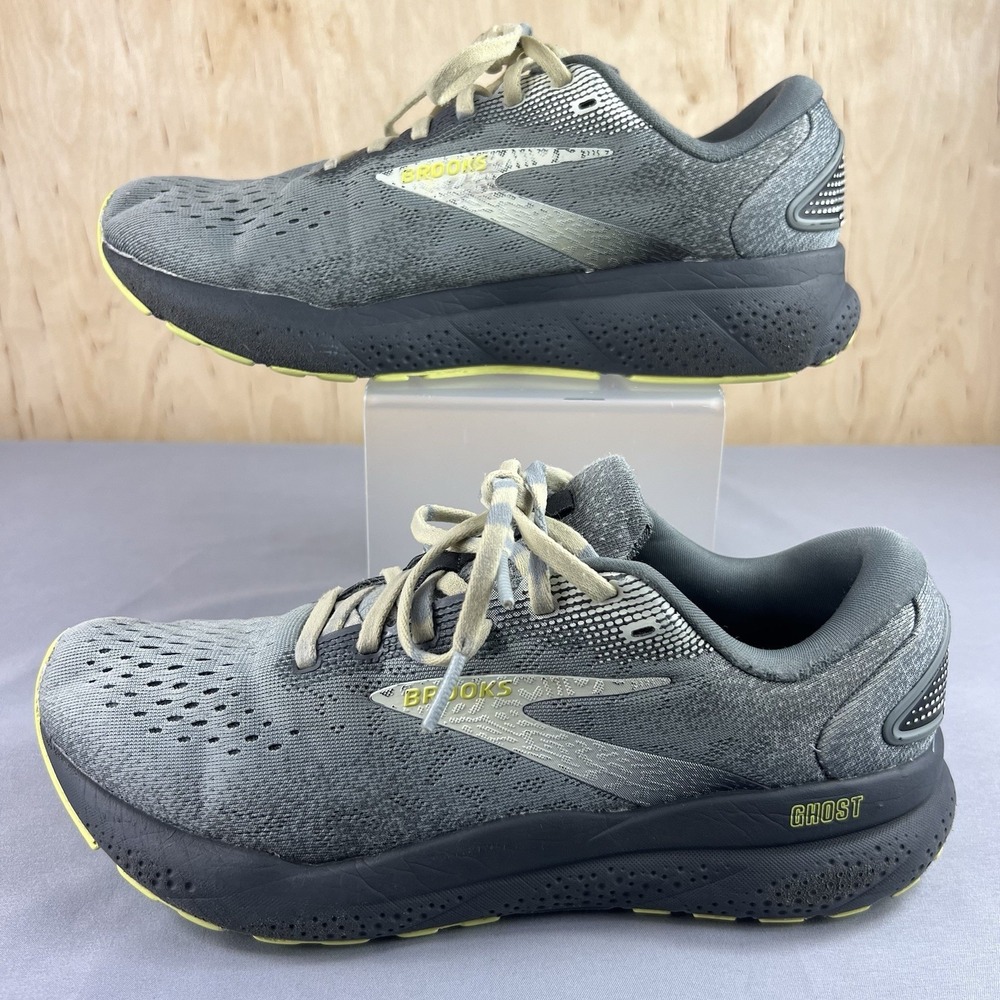 Brooks Ghost 16 Men's Size 7.5 D Gray Green Running Shoes Athletic Comfort